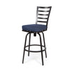 Mallin Armless Slat Back Swivel Counter Stool Autumn Rust Finish Spectrum Indigo Cushion