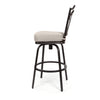 Mallin Armless Swivel Barstool Autumn Rust Finish Linen Silver Cushion Side