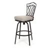 Mallin Armless Swivel Barstool Autumn Rust Finish Linen Silver Cushion