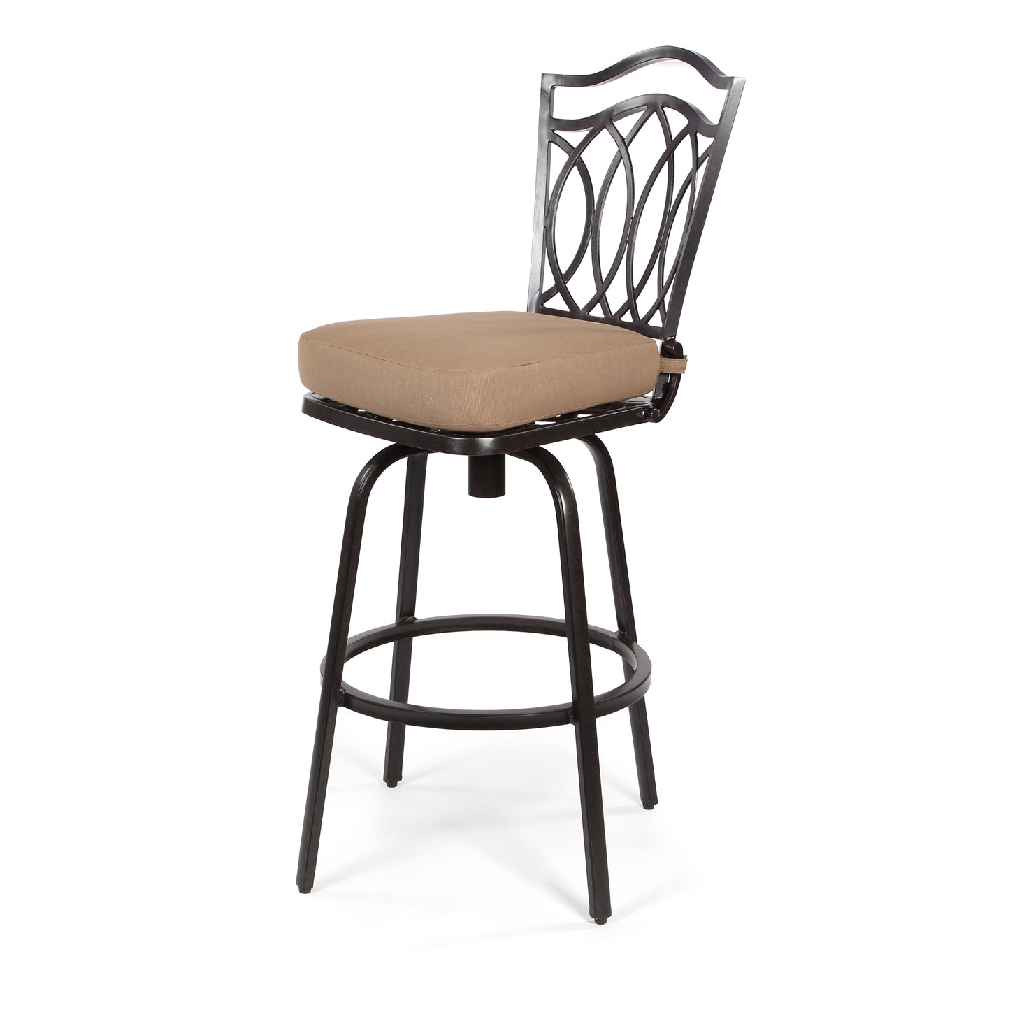 Mallin Armless Swivel Barstool Autumn Rust Finish Spectrum Caribou Cushion, image 8