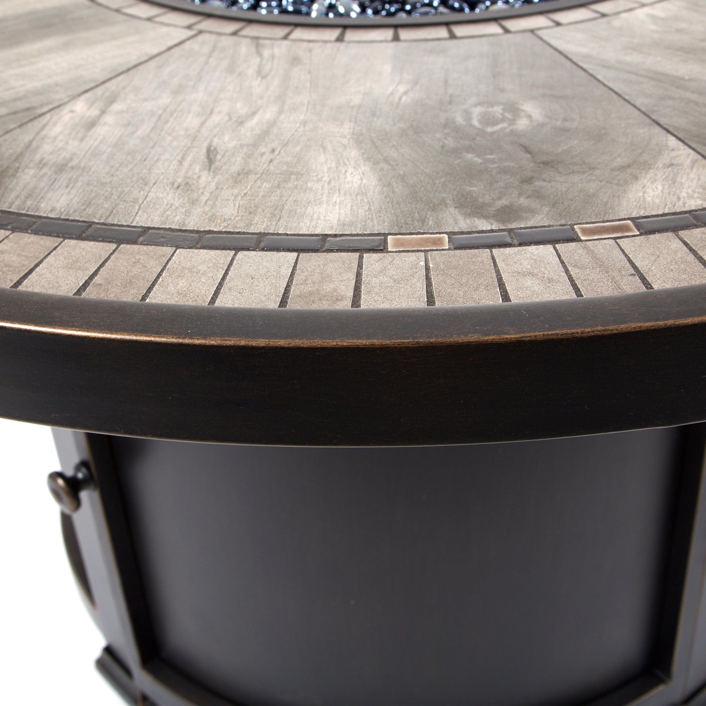 Melrose 48 Round Porcelain Top Fire Pit Frame Top Detail, image 3