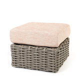 Mia Ottoman Brushed Clay Cushion Fog Weave