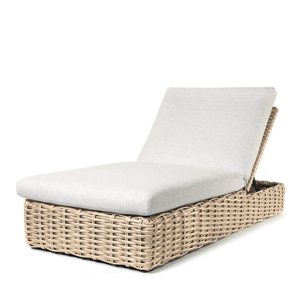 Mia Oversized Chaise Lounge Crosshatch Vapor Cushions Barley Weave