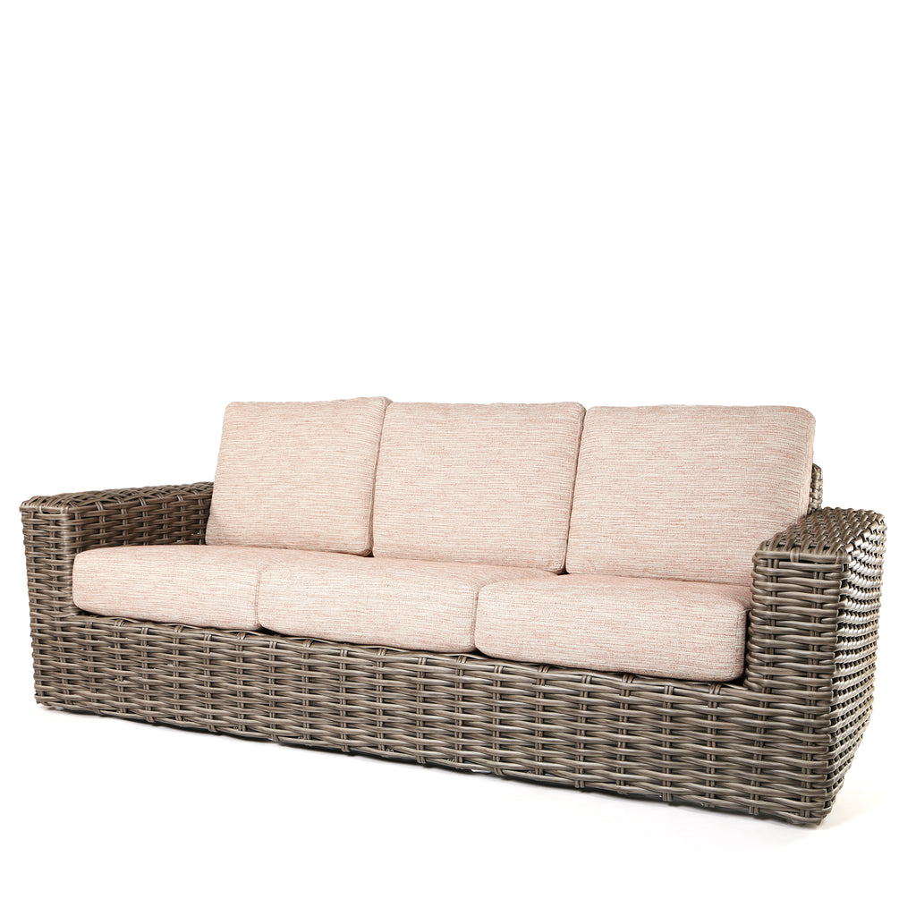 Mia Sofa Brushed Clay Cushions Fog Weave