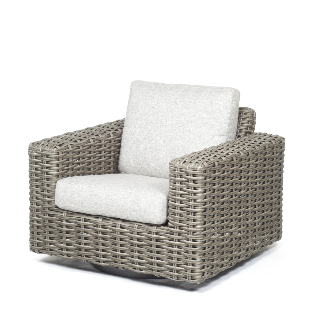 Mia Swivel Glider Crosshatch Vapor Cushions Fog Weave