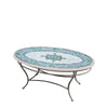 Miraval Oval Coffee Table Pewter Frame