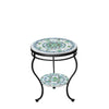 Miraval Round Double Tiered Side Table Black Frame