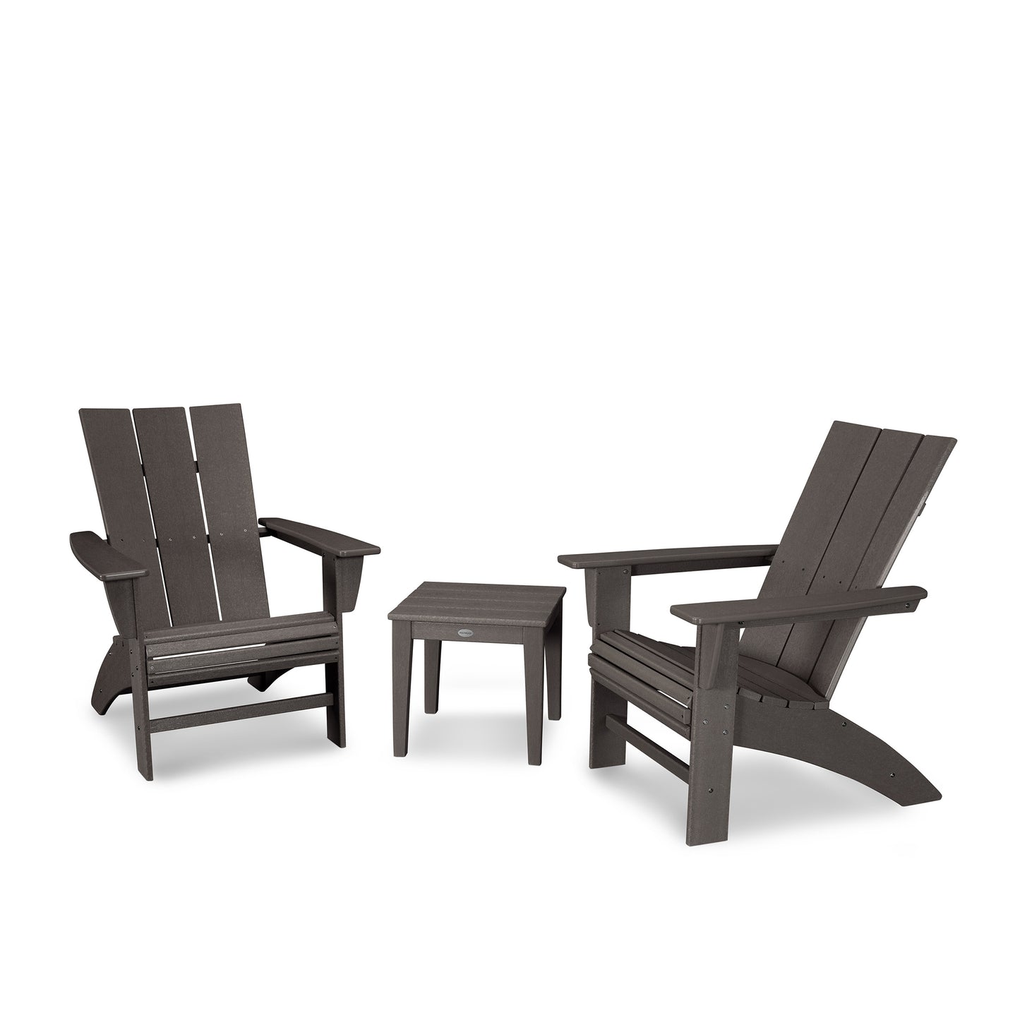 Modern 3 Piece Curveback Adirondack Set Vintage Coffee, image 20