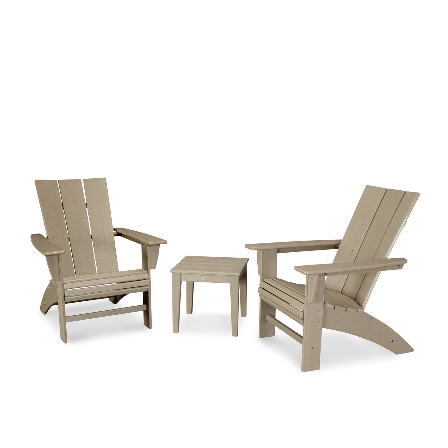 Modern 3 Piece Curveback Adirondack Set Vintage Sahara, image 21