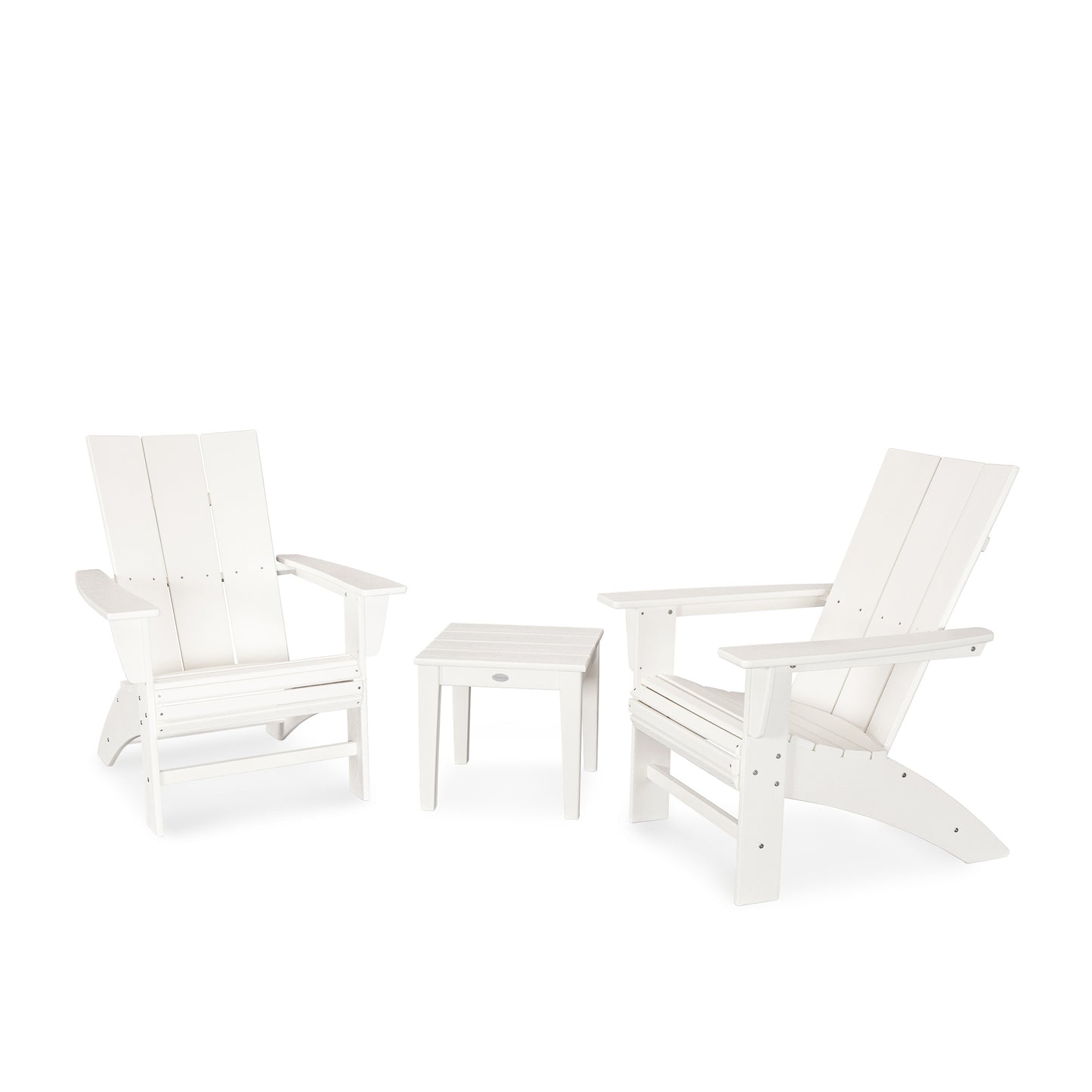 Modern 3 Piece Curveback Adirondack Set Vintage White, image 22