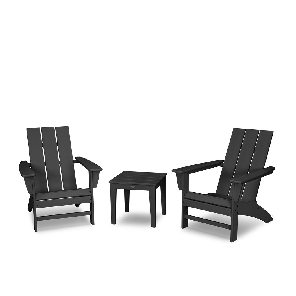 Modern Adirondack 3 Piece Set Black