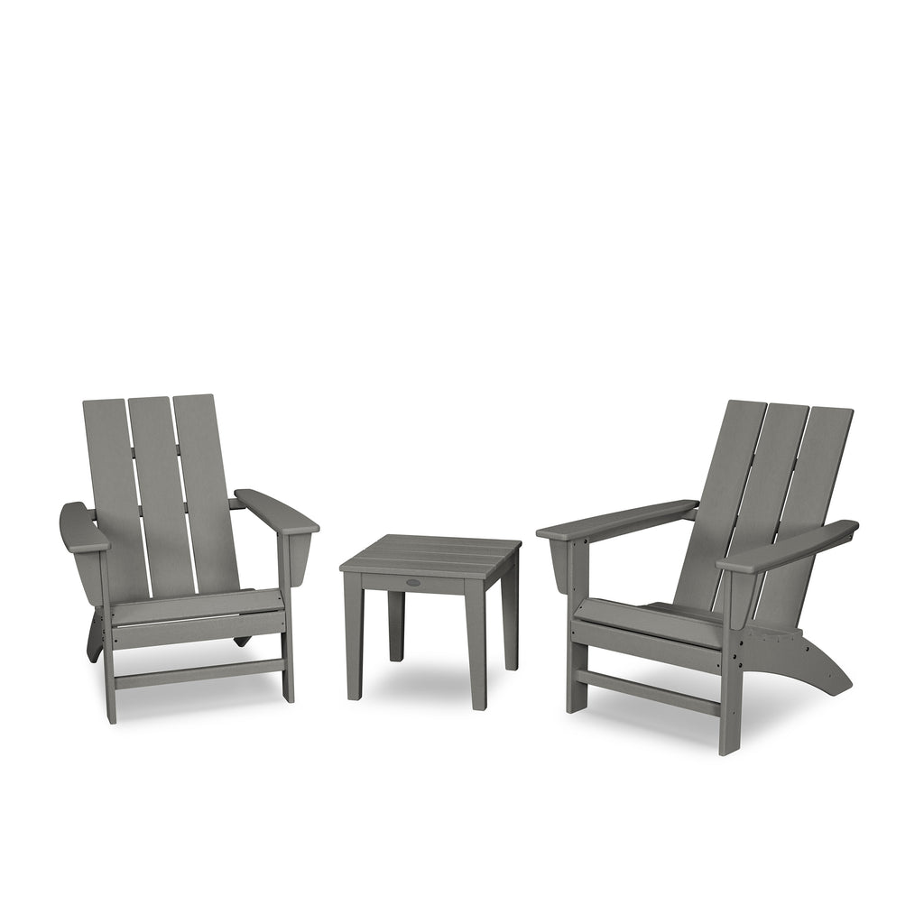 Modern Adirondack 3 Piece Set Slate Gray