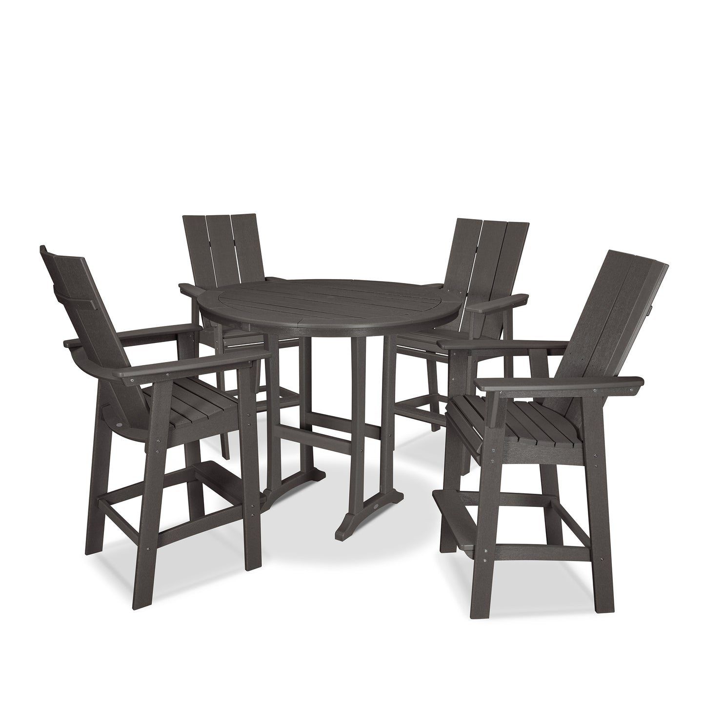 Modern Curveback Adirondack 5 Piece Bar Set Vintage Coffee, image 16