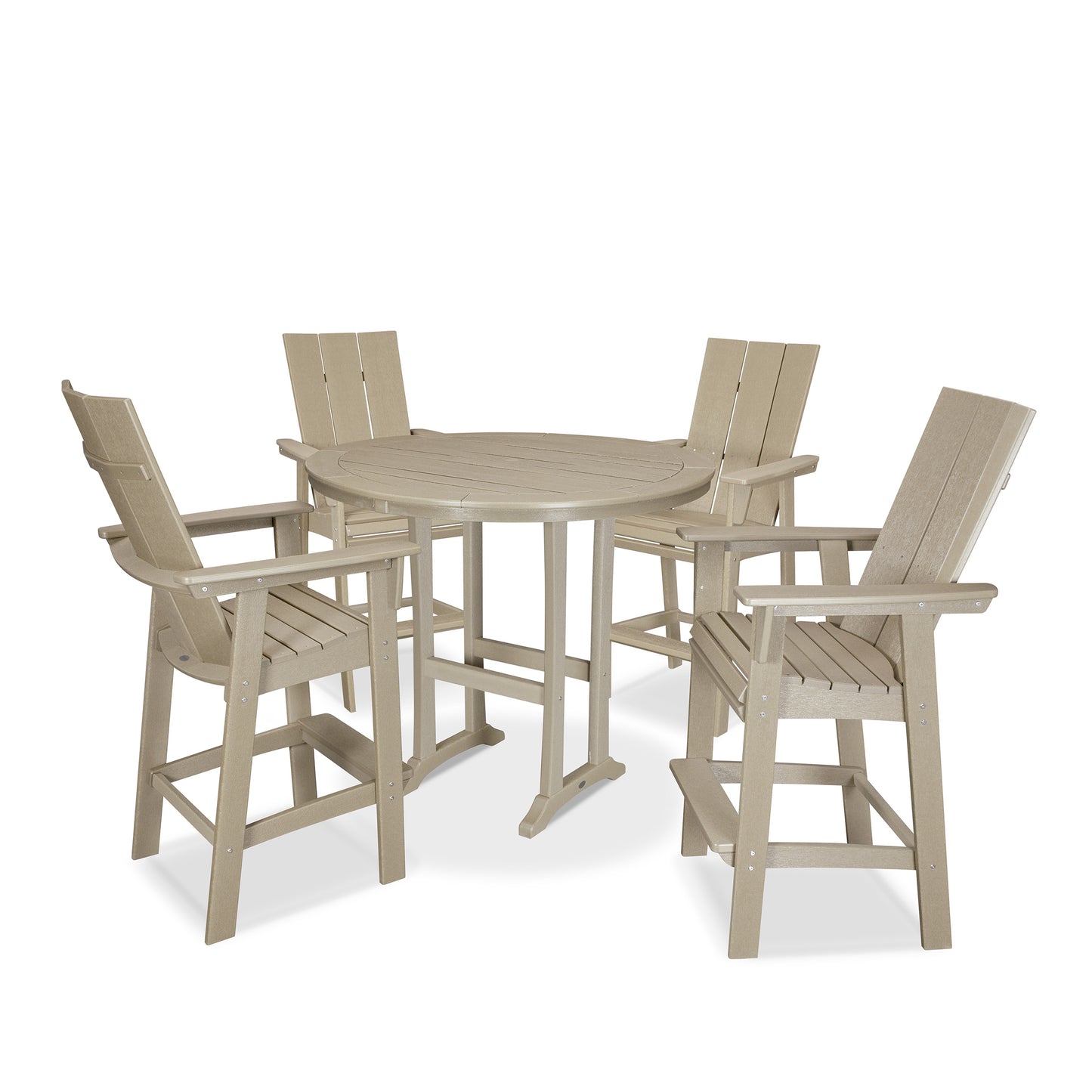 Modern Curveback Adirondack 5 Piece Bar Set Vintage Sahara, image 17