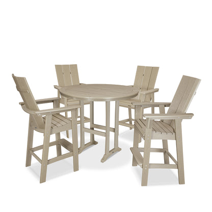 
                  Modern Curveback Adirondack 5 Piece Bar Set Vintage Sahara - Image 17
                