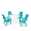 Modern Curveback Adirondack 5 Piece Dining Set Aruba