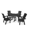 Modern Curveback Adirondack 5 Piece Dining Set Black