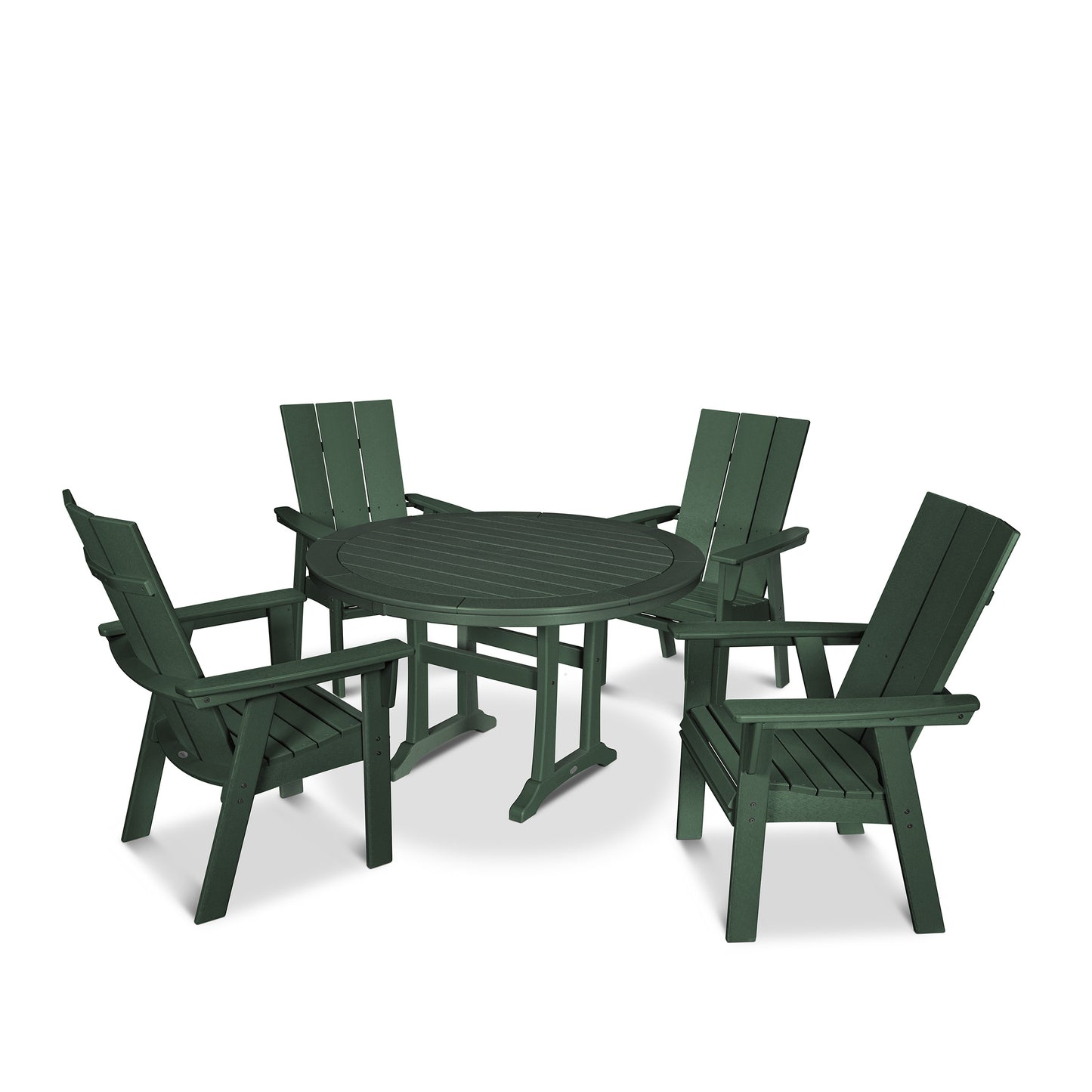 Modern Curveback Adirondack 5 Piece Dining Set Green, image 7