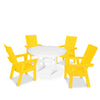 Modern Curveback Adirondack 5 Piece Dining Set Lemon