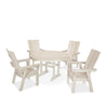 Modern Curveback Adirondack 5 Piece Dining Set Sand