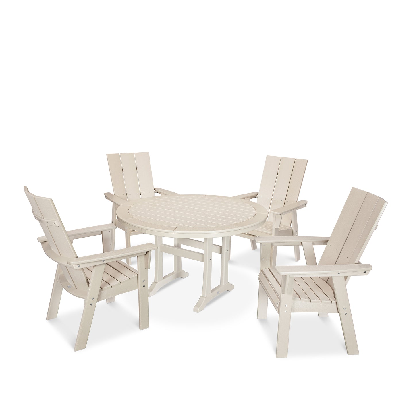 Modern Curveback Adirondack 5 Piece Dining Set Sand, image 13