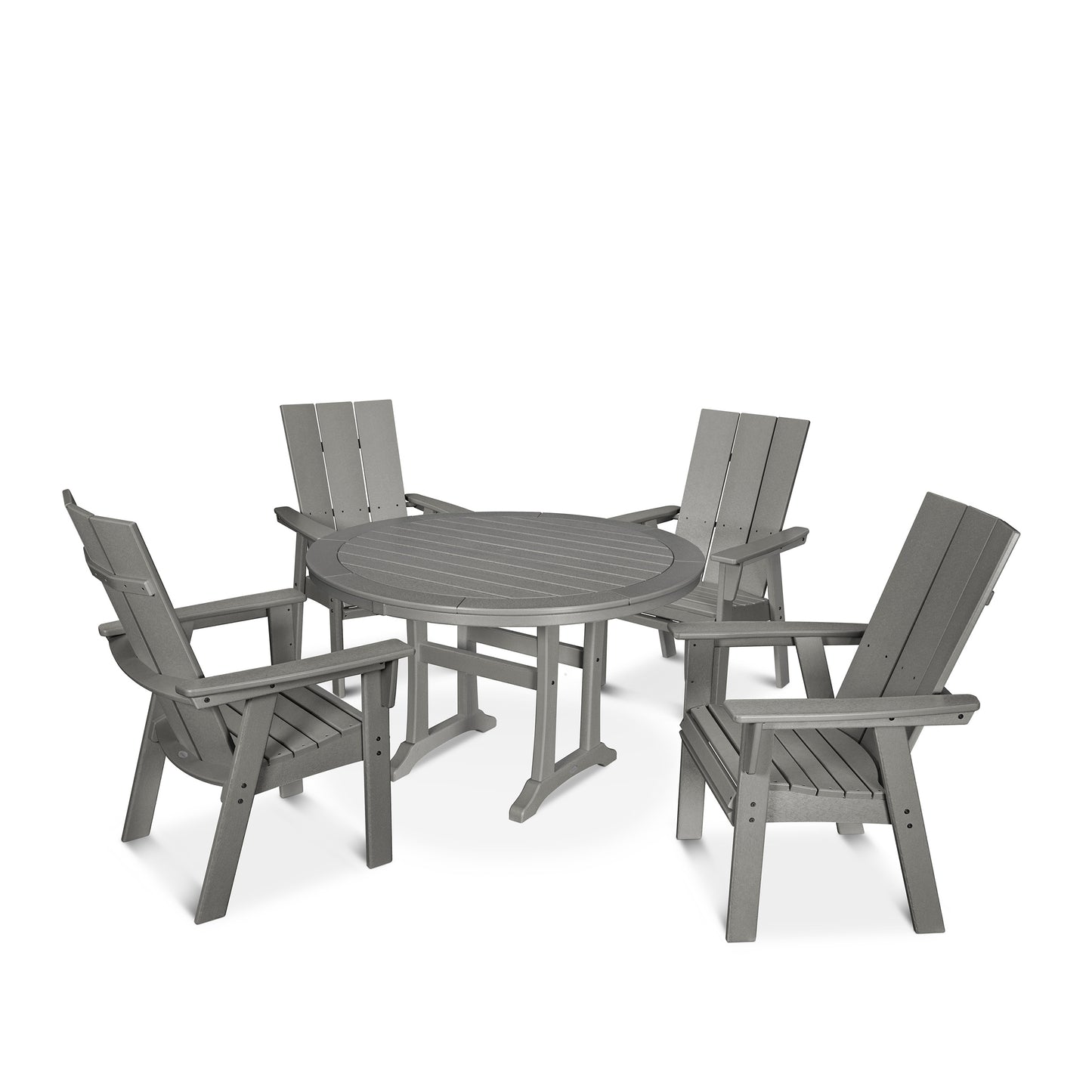 Modern Curveback Adirondack 5 Piece Dining Set Slate Gray, image 1