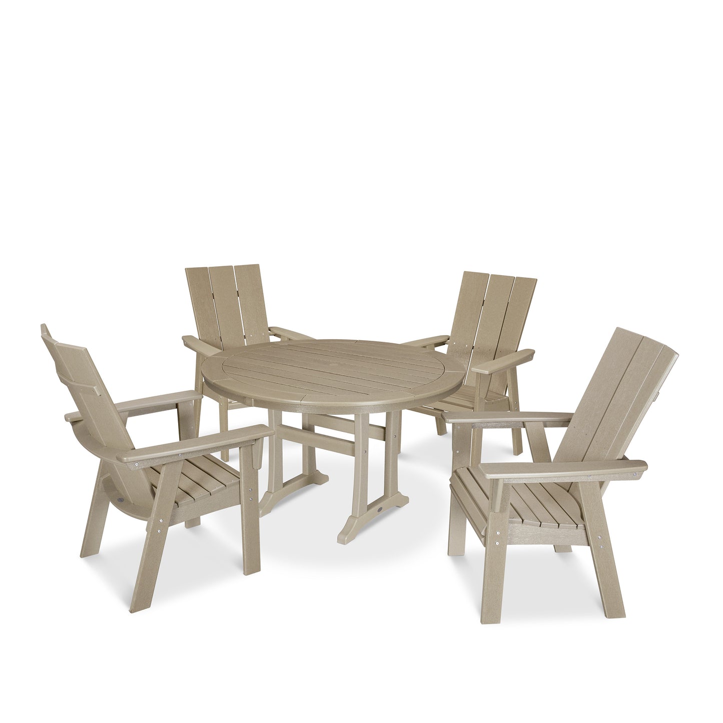 Modern Curveback Adirondack 5 Piece Dining Set Vintage Sahara, image 18