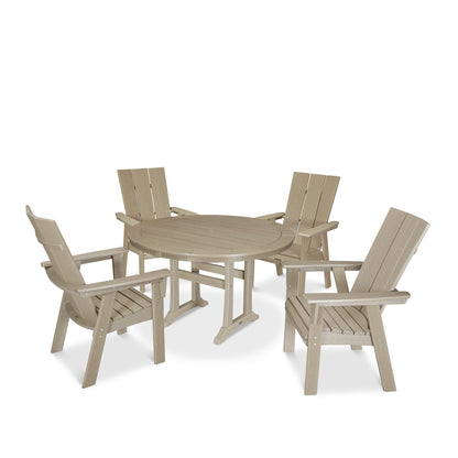 
                  Modern Curveback Adirondack 5 Piece Dining Set Vintage Sahara - Image 18
                