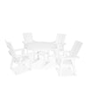 Modern Curveback Adirondack 5 Piece Dining Set White