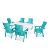 Modern Curveback Adirondack 7 Piece Dining Set Aruba