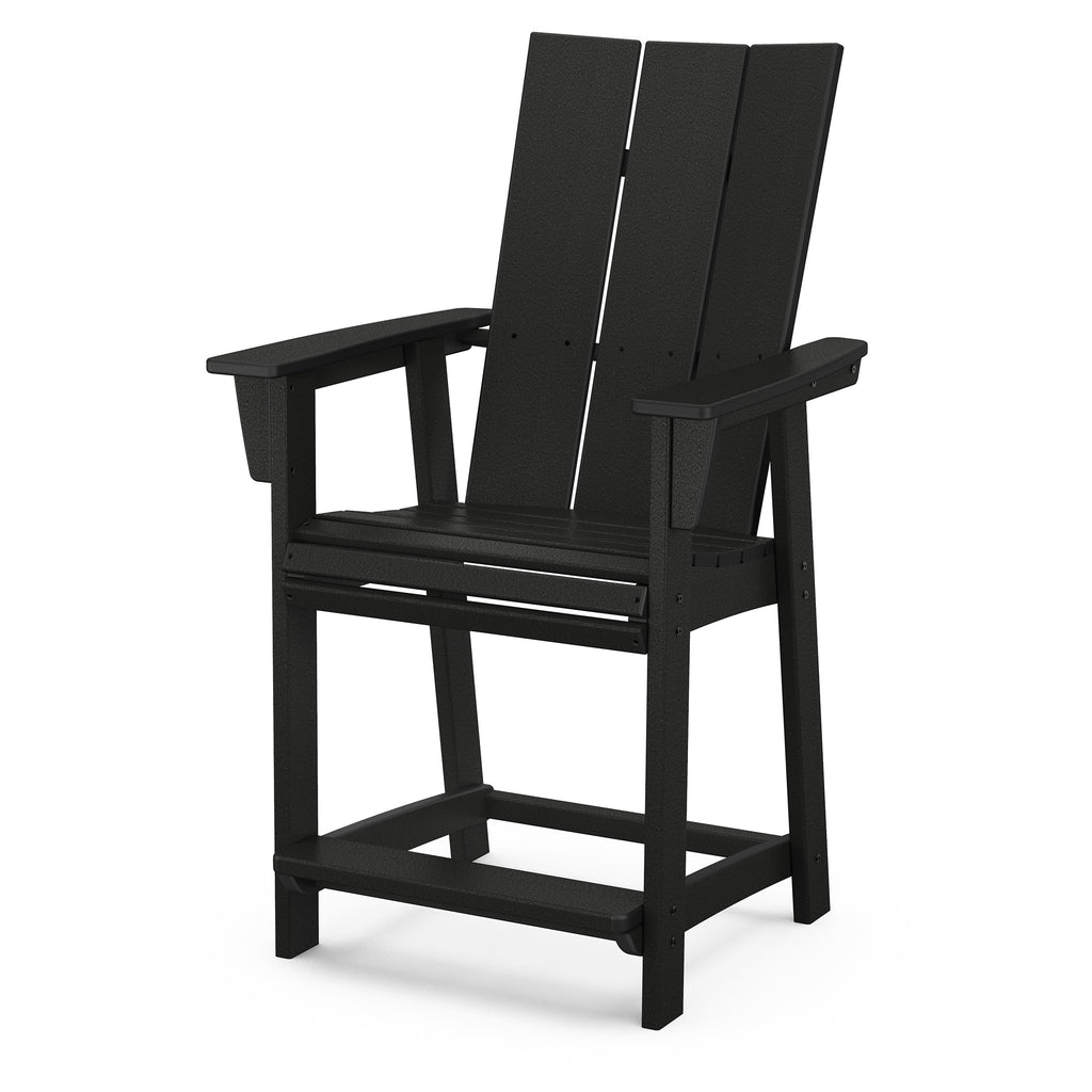 Modern Curveback Adirondack Counter Chair Black