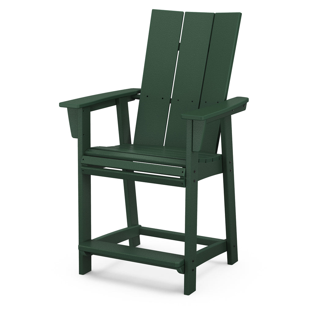 Modern Curveback Adirondack Counter Chair Green