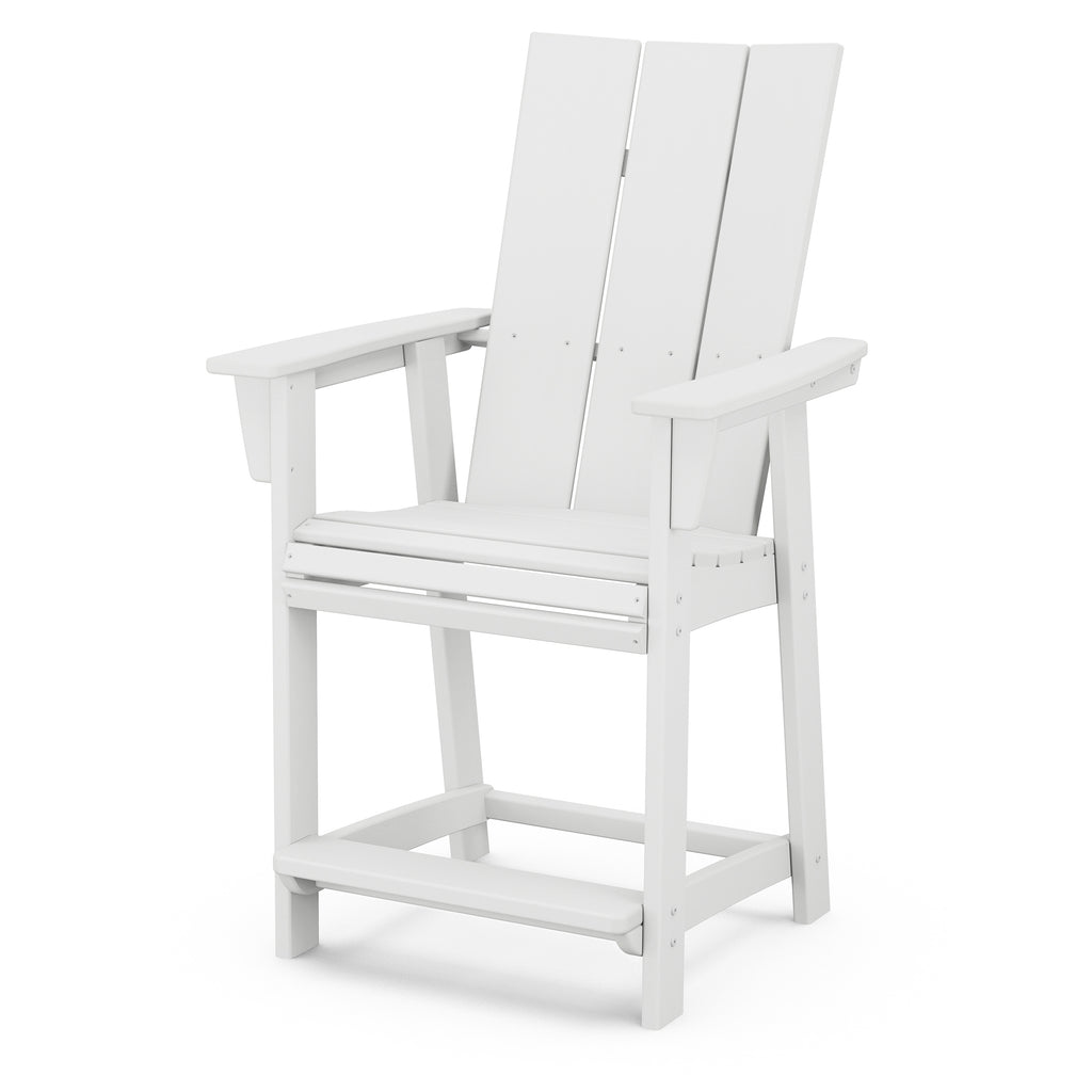 Modern Curveback Adirondack Counter Chair White