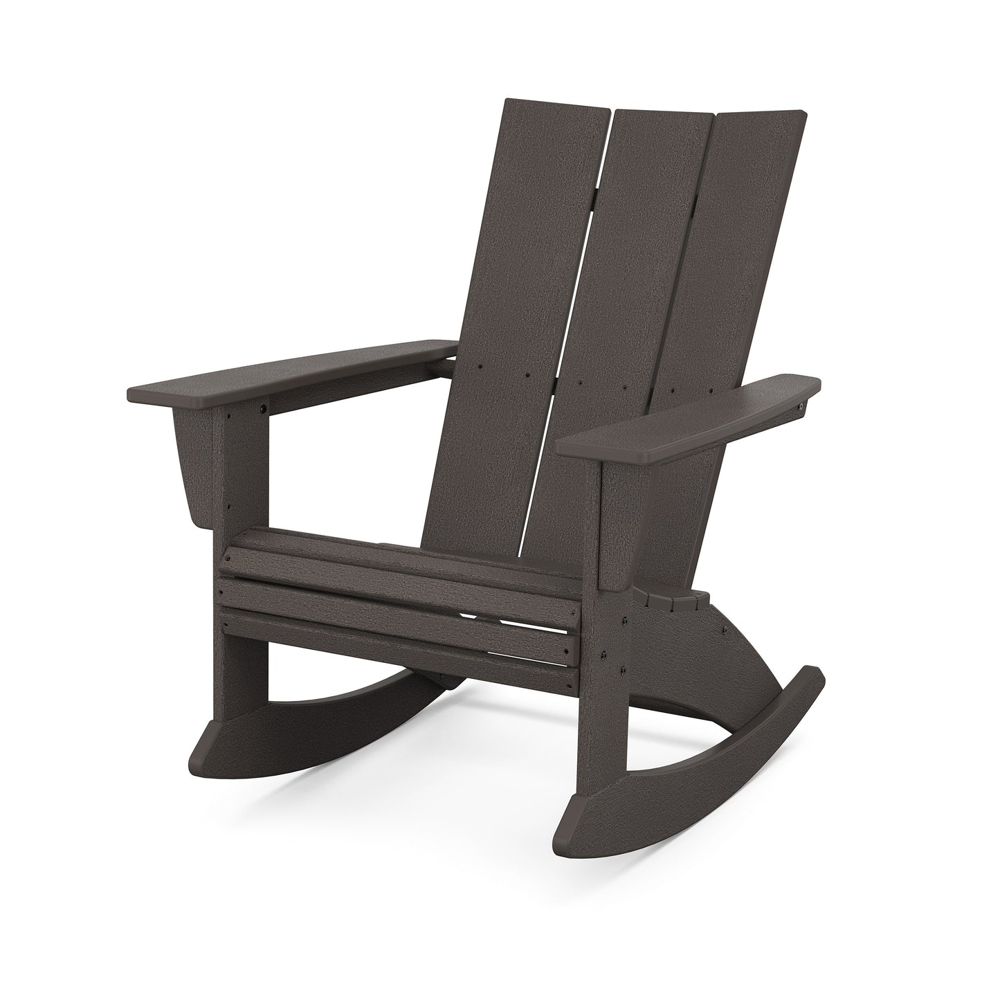 Modern Curveback Adirondack Rocking Chair Vintage Coffee, image 14