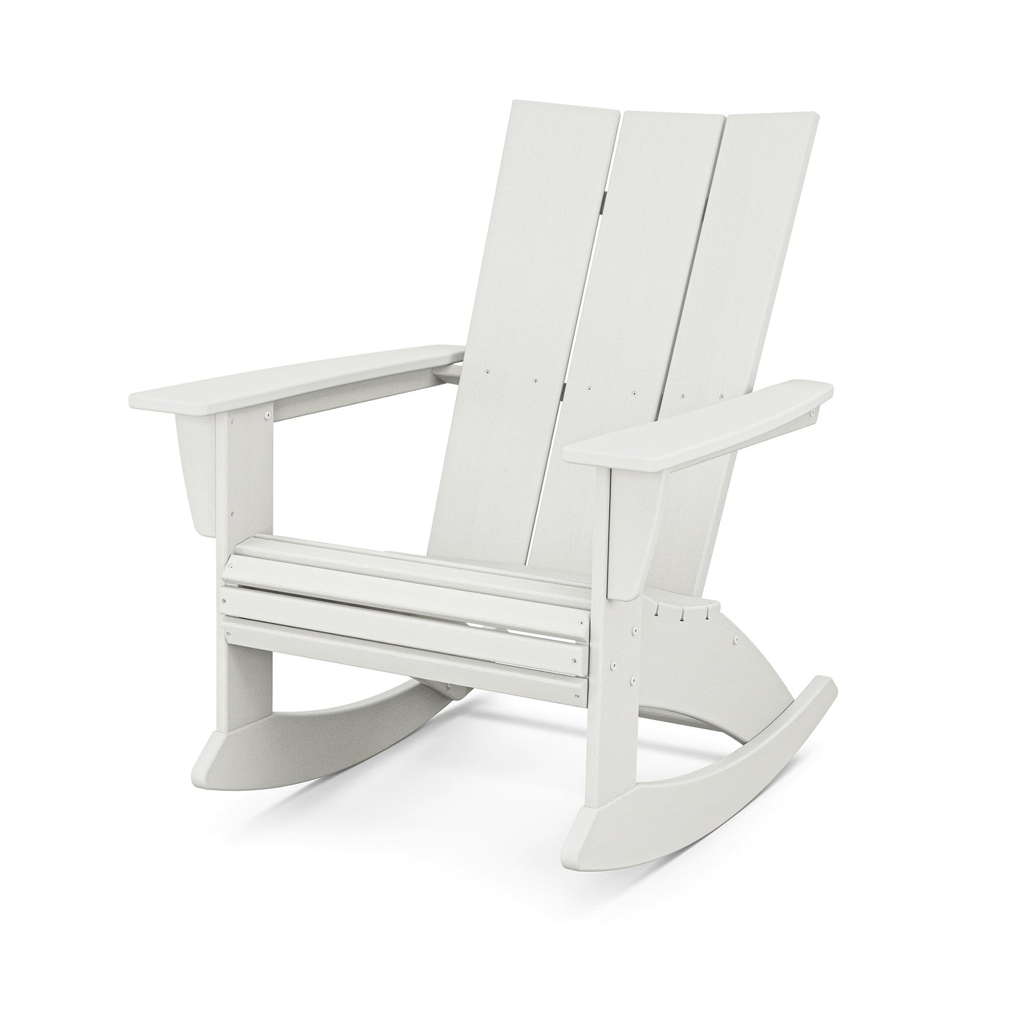 Modern Curveback Adirondack Rocking Chair Vintage White, image 16