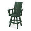 Modern Curveback Adirondack Swivel Bar Chair Green