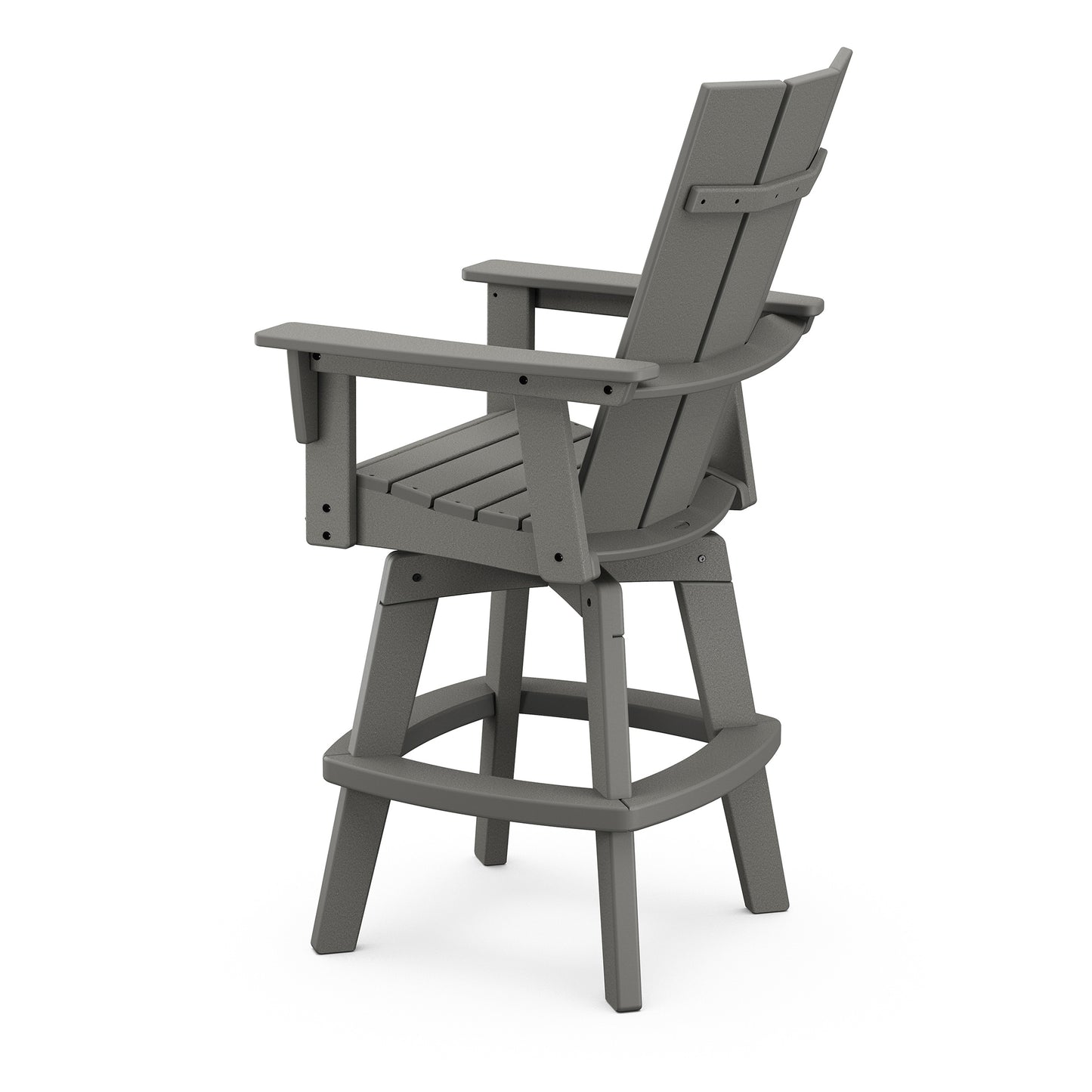 Modern Curveback Adirondack Swivel Bar Chair Slate Gray Back, image 2