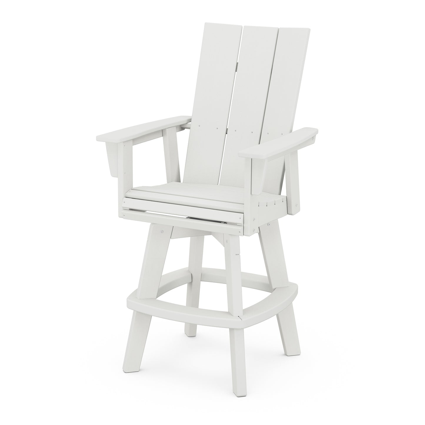 Modern Curveback Adirondack Swivel Bar Chair Vintage White, image 10