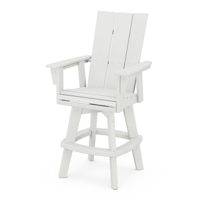 
                  Modern Curveback Adirondack Swivel Bar Chair Vintage White - Image 10
                