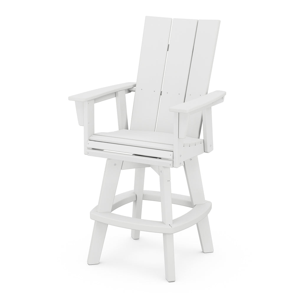 Modern Curveback Adirondack Swivel Bar Chair White