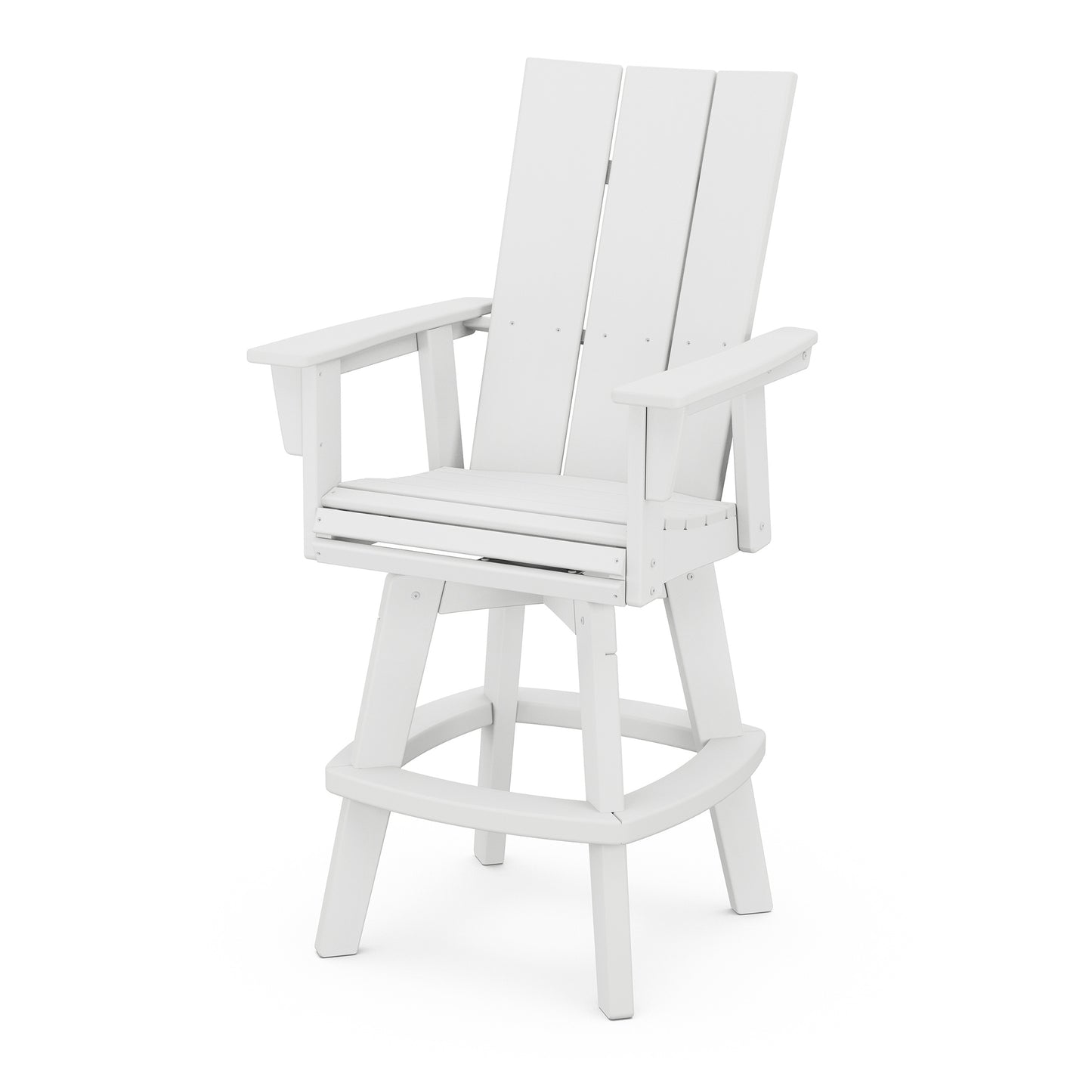 Modern Curveback Adirondack Swivel Bar Chair White, image 11