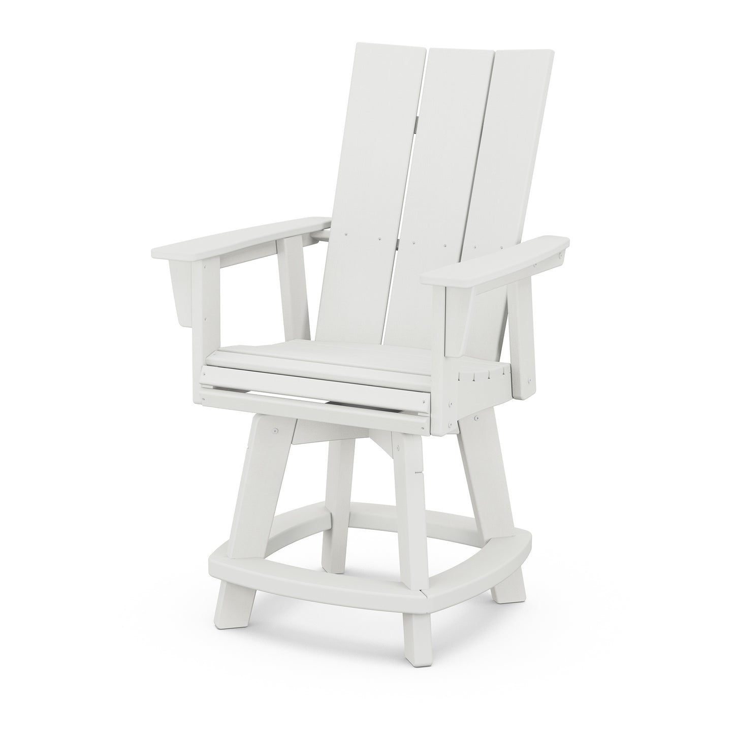 Modern Curveback Adirondack Swivel Counter Chair Vintage White, image 10