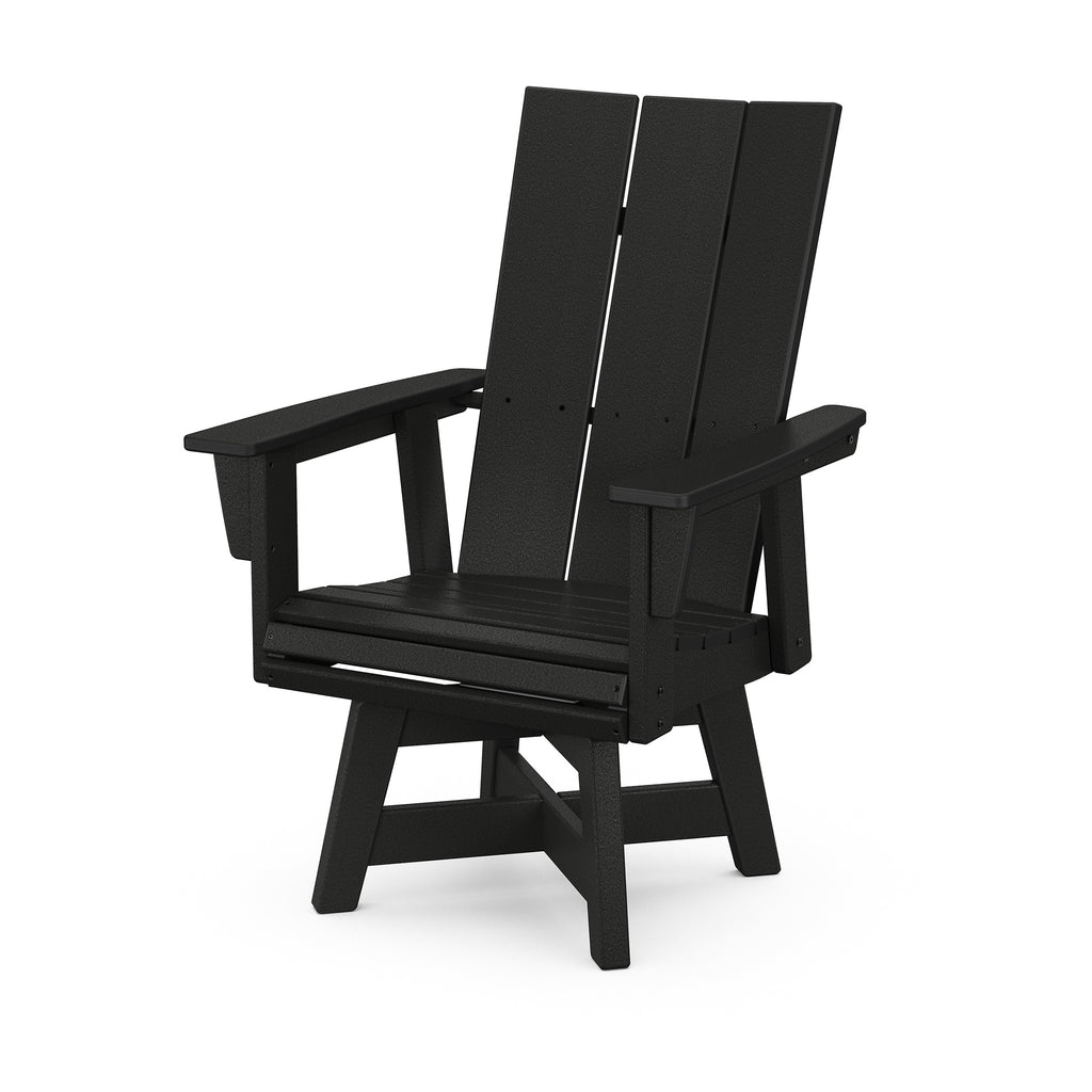 Modern Curveback Adirondack Swivel Dining Chair Black