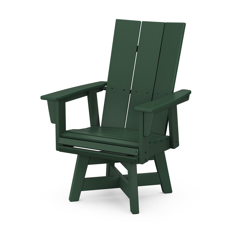 Modern Curveback Adirondack Swivel Dining Chair Green