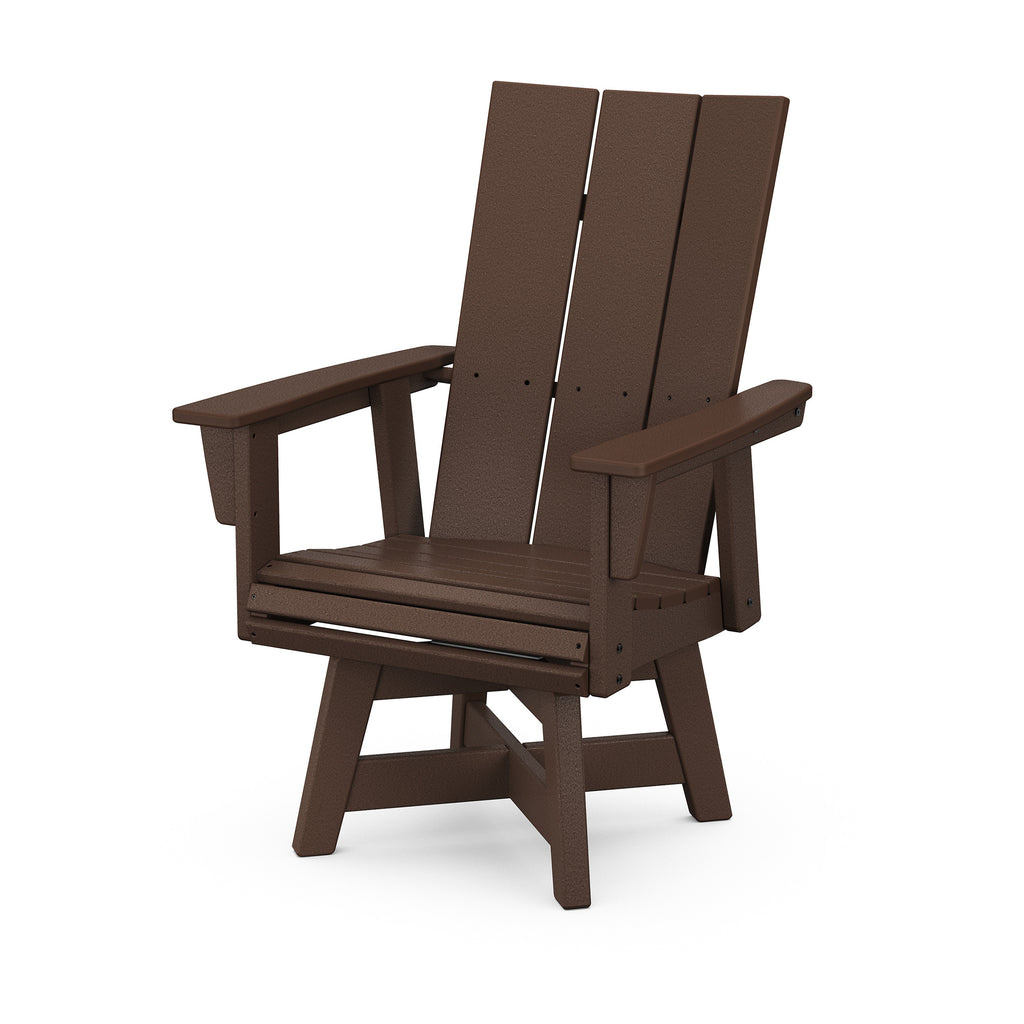 Modern Curveback Adirondack Swivel Dining Chair Mahogany