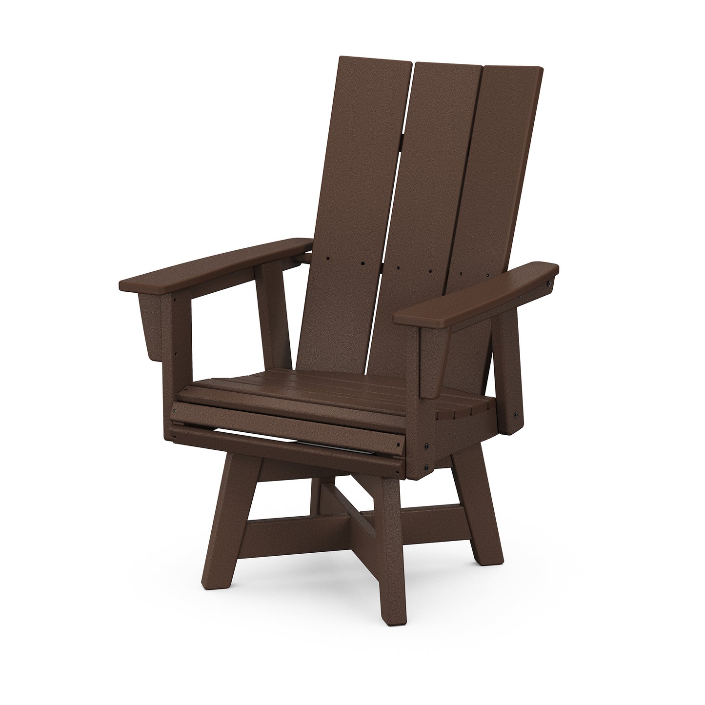 Modern Curveback Adirondack Swivel Dining Chair Mahogany, image 5