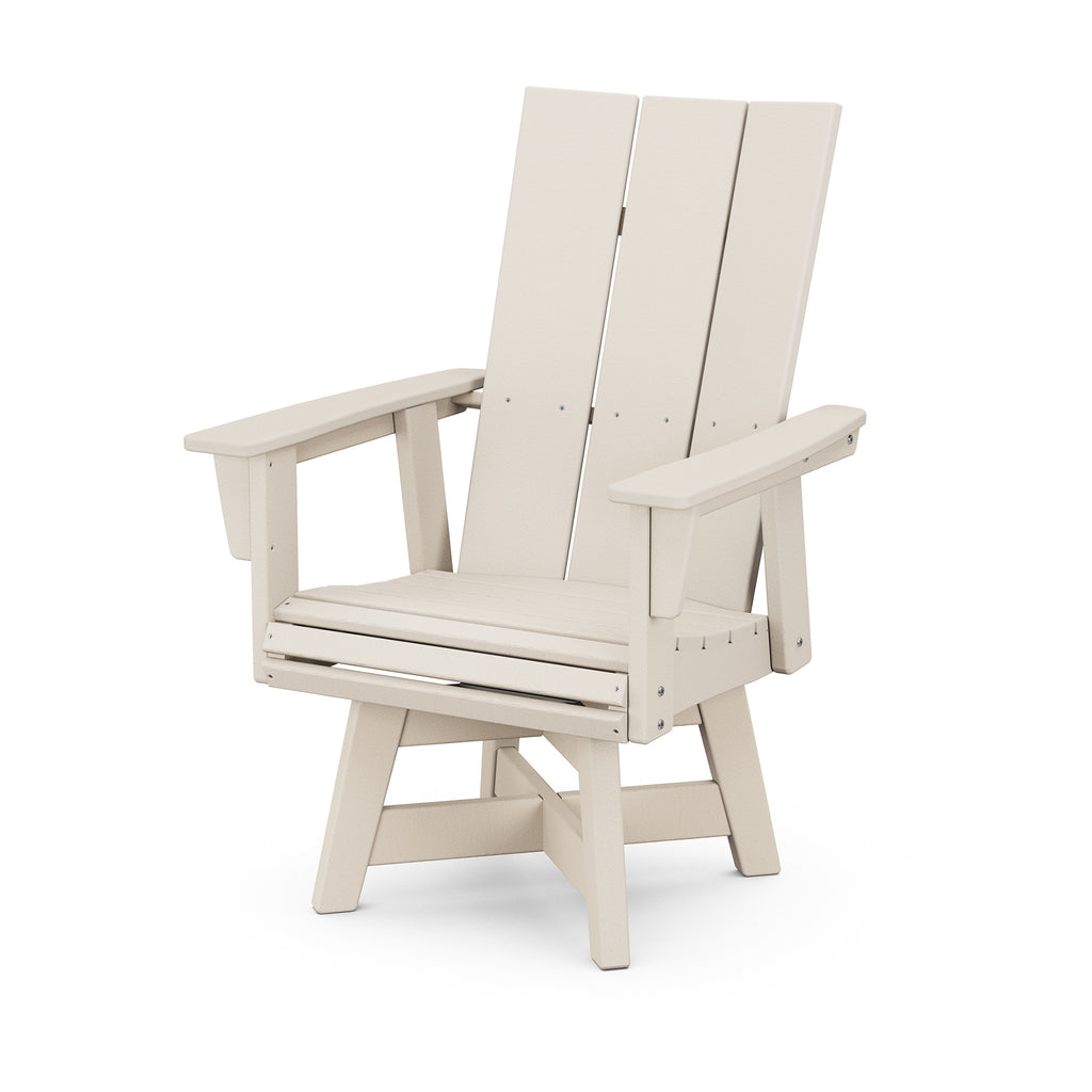 Modern Curveback Adirondack Swivel Dining Chair Sand