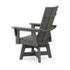 Modern Curveback Adirondack Swivel Dining Chair Slate Gray Back