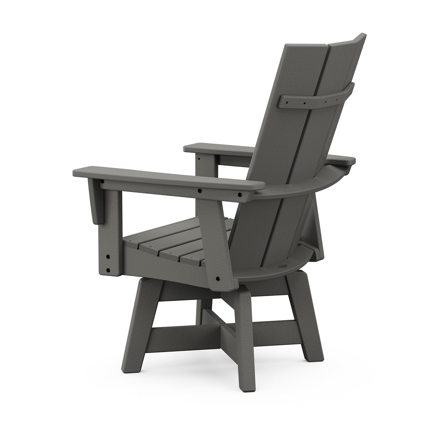 Modern Curveback Adirondack Swivel Dining Chair Slate Gray Back, image 2