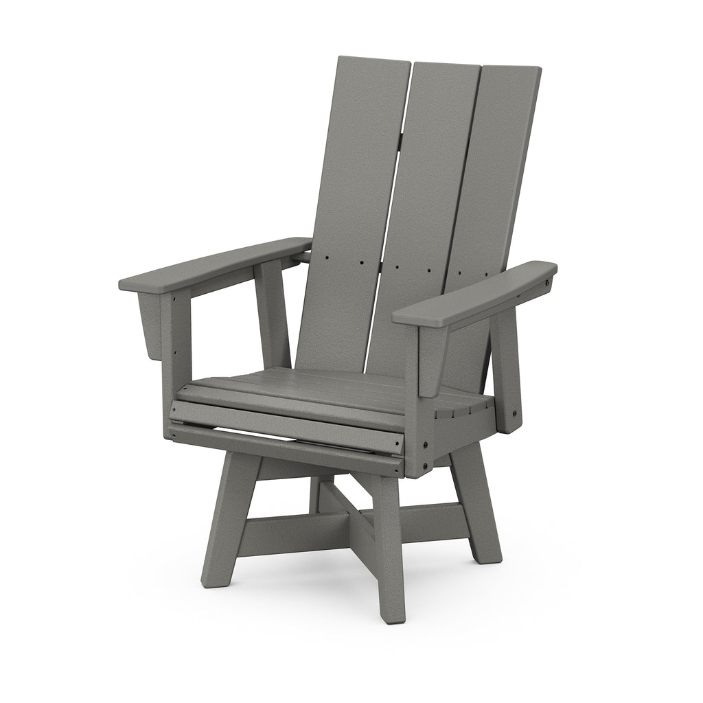 Modern Curveback Adirondack Swivel Dining Chair Slate Gray